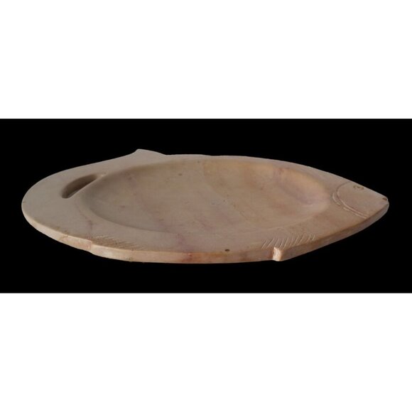 Vintage Hand Carved Stone Fish Platter/ Gefilte Fish Platter - Picture 3 of 7